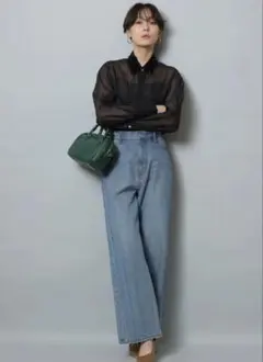 Arpege story ワイドデニムパンツ　Mサイズ　新品タグ付きのサムネイル