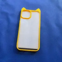 iPhone 13/14 スマホ ケース カバー ねこ耳 猫耳 イエロー