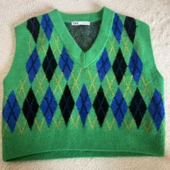 ZARA ザラ　ベスト　アーガイル