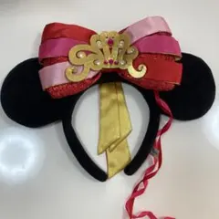 ミッキーマウス耳 リボン付きカチューシャ