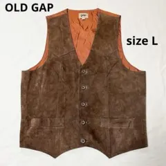 【希少】OLD GAP レザーベスト 小文字タグ ブラウン 70s 80s