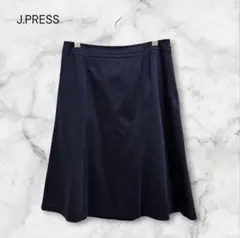 J.PRESS Aライン フレアスカート L ネイビー オフィスカジュアルのサムネイル