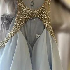 ANGELR ライトブルー ビジュー ナイトドレス S