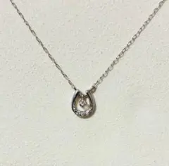 ツツミ K10 WG 馬蹄 ホースシュー ダイヤモンド ネックレス