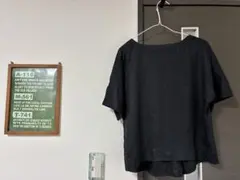 無印良品 リネン100% 5分袖ブラウス ブラック