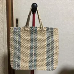ストライプ かごトートバッグのサムネイル