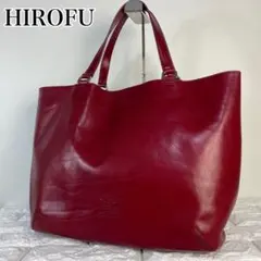 HIROFU ヒロフ　トートバッグ　プント　レザー　レッド　A4収納可能のサムネイル