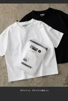 ADAMASTE クルーネックTシャツ 2枚組 ホワイト ブラック