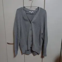 UNIQLO リブ編み カーディガン XL グレー