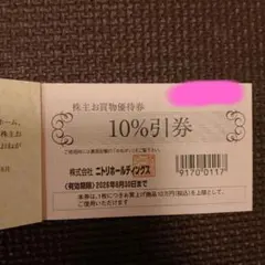 ニトリ 株主優待券 1枚　10%割引券 上限一枚当たり10万円