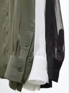 ユニクロ シアーシャツ 56オリーブ