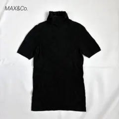 【マックスアンドコー】M タートルネック 半袖 リブニット ブラックのサムネイル