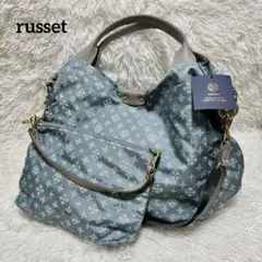 新品同様】russet トートバッグ ショルダーバッグ ナイロン グレー