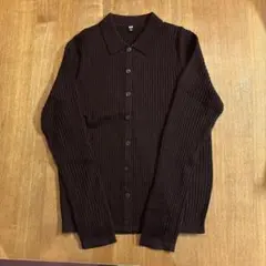 【新品未使用】UNIQLOメリノブレンドポロカーディガン ブラウン