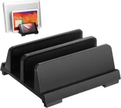 ノートパソコンスタンド 縦置き オフィス用 滑り止め設計 ブラック