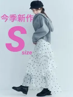 スナイデルSustainableプリーツティアードスカート　ドット　0※匿名発送 SNIDEL - snidel スナ Sustainableプリーツティアードスカート 水玉の