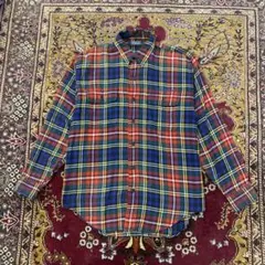 90s ラルフローレン ポロスポーツ チェック ダブルフラップ フランネルシャツ