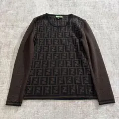Vintage FENDI Zucca Brown Knit Sweaterのサムネイル