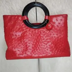 デラグラッセ オーストリッチ型押し ハンドバッグ