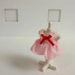 女の子用　 着せ替え服　ピンク　ドレス【中古レトロ】シルバニアファミリー