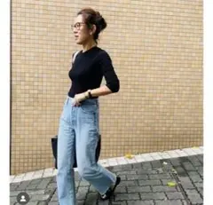 ライトブルー ストレートデニムパンツ　ミラオーウェン　最終価格のサムネイル
