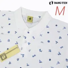新品 HANG TEN ハンテン プリント 半袖 ポロシャツ ホワイト Mサイズのサムネイル