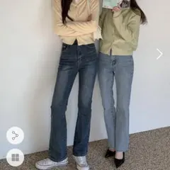 【美品】 DHOLIC 韓国 ハイウエストフレアデニムパンツ