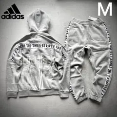 1新品　adidas上下セットアップ　Ｍ　グレー　THREE STRIPES