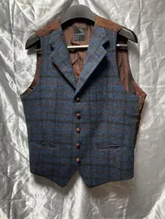 PINOLERARIO チェック柄　ウール　ベスト　サイズ48