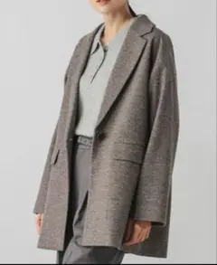 グローバルワーク　軽やかストレッチミドルジャケット　ブラウンМサイズ