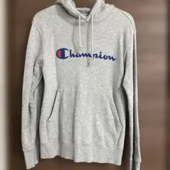 Champion グレー フード付きパーカー S