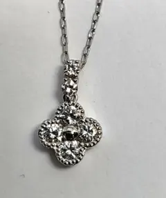 PT950/PT850 ダイヤモンド ネックレス 0.20ct 花モチーフ