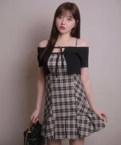 LIP SERVICE オフショルニットアンサンブルワンピース