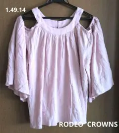 【RODEO CROWNS】フリーサイズ　ピンク　ブラウス　トップスのサムネイル
