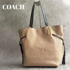 【極美品】COACH アンディ タッセル 巾着 トートバッグ 肩掛け ホースロゴ