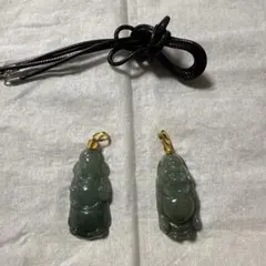翡翠 仏像型ペンダント 2個セット