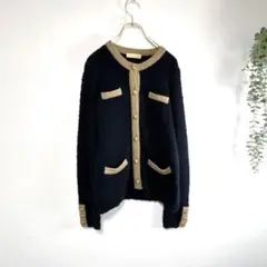 【az2】BEAMS HEART レディース　カーディガン　金ボタン　ネイビー