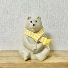 ポーラーベア　しろくま貯金箱　黄色マフラー付き