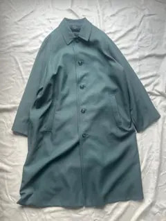 ダークグリーン ステンカラーロングコート