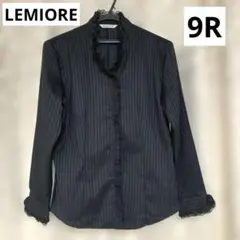 LEMIORE ブラックストライプ長袖シャツ・ブラウス9R