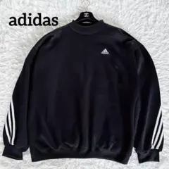 【アディダス】 90s USA製 スウェットトレーナー XXLサイズ ブラック