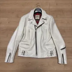 【新品】666Leather（LJM-1TF）オフホワイト スリムダブル 42のサムネイル