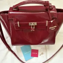 サマンサベガ バッグ ボルドー ハンドバッグ ショルダーバッグ 購入証明書付き