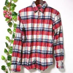 ロシェル 長袖チェックシャツ コットンネル メンズ 綿100% Mサイズ