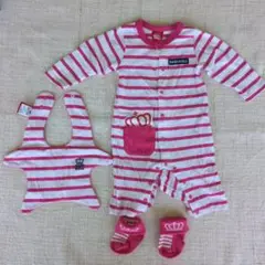 BABYDOLL ストライプロンパースセット