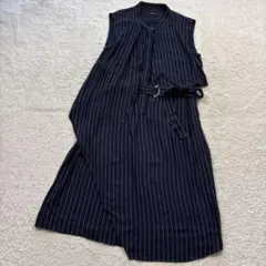 極美品✨ローレンラルフローレン ワンピース マキシ丈 ベルト 銀ボタン