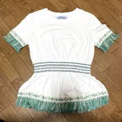 美品 イタリア製 Blumarine ブルマリン ロゴビジュー カットソー