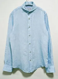 美品 フィナモレ リネンシャツ ブルー 42 長袖 XL 美品！Finamore フィナモレ リネンシャツ ブルー 42 - メルカリ