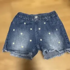 西松屋 デニムショートパンツ 花柄刺繍 130cm - メルカリ