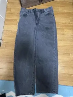 GU ワイドデニム ブラック Lサイズ